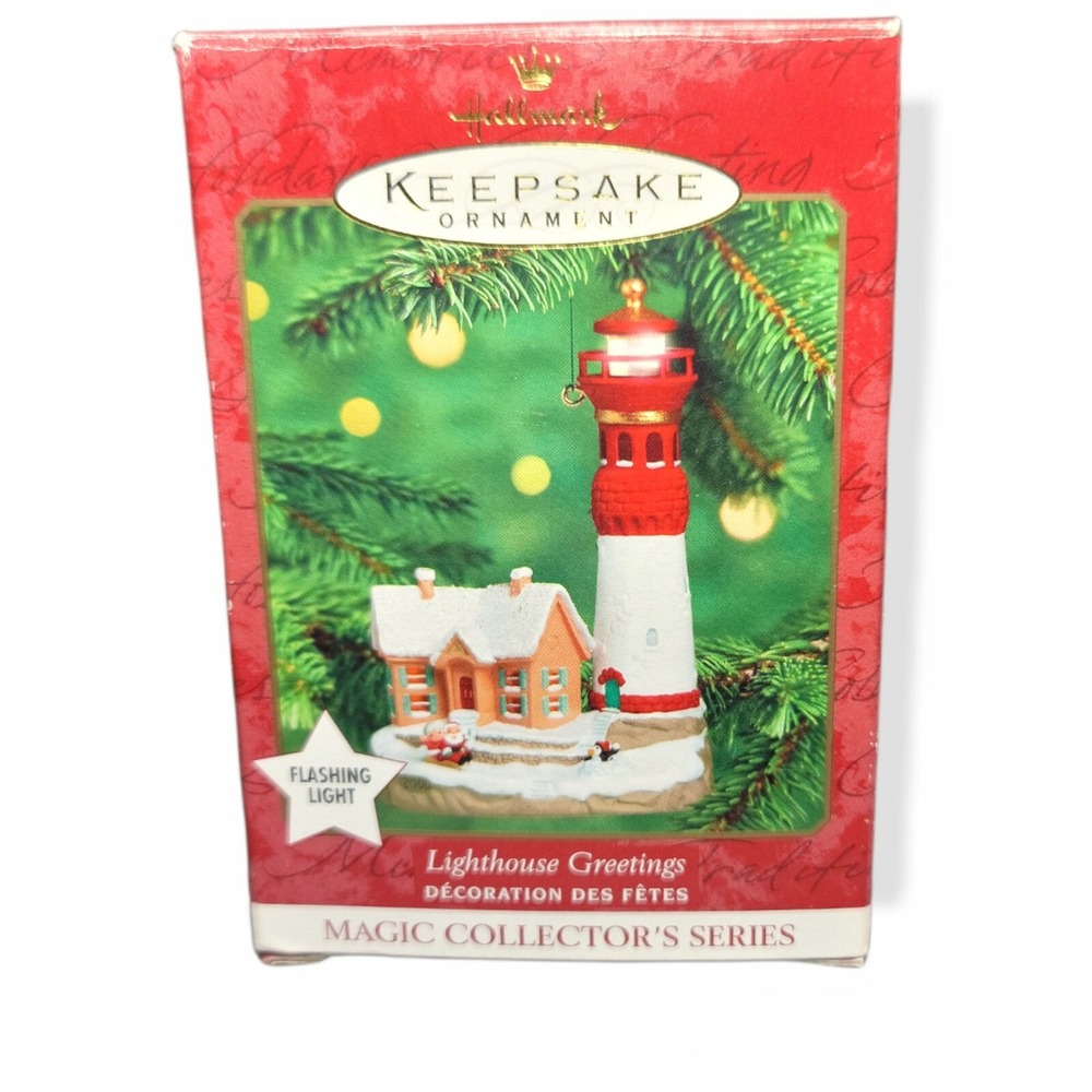 Hallmark Keepsake Lighthouse Greetings #4 Ornament Christmas 2000 Collector Bulb